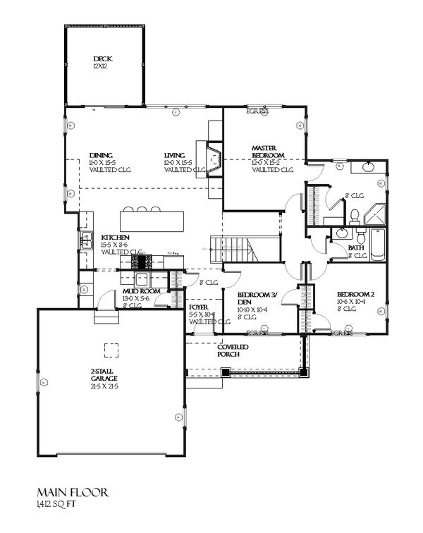 Traditional Floor Plan - Main Floor Plan #901-44