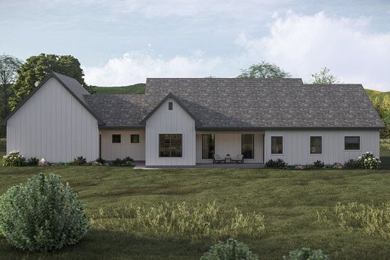 Exterior - Rear Elevation for Farmhouse House Plan #455-735 - 3 bed, 2.5 bath