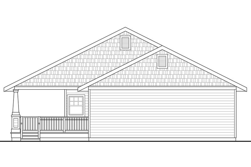 House Blueprint - Exterior - Rear Elevation for Cottage House Plan #124-950 - 3 bed, 2 bath