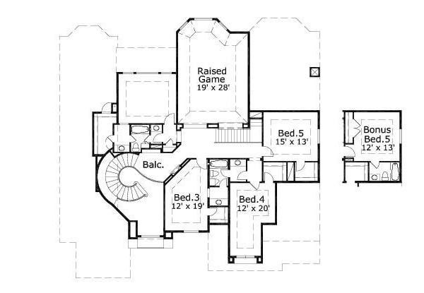 Traditional Floor Plan - Upper Floor Plan #411-344