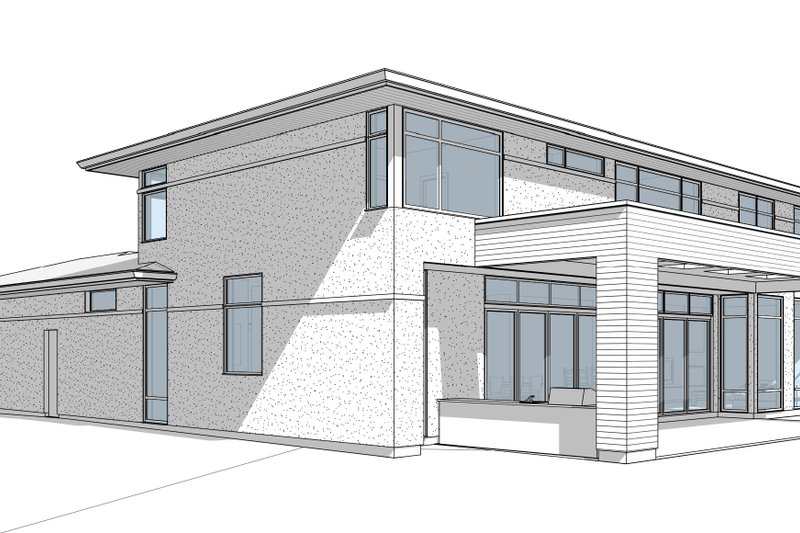 House Blueprint - Exterior - Rear Elevation for Modern House Plan #1114-100 - 4 bed, 4.5 bath