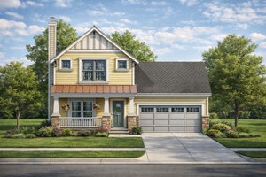 Cottage Exterior - Front Elevation Plan #20-1209