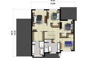 Contemporary Style House Plan - 4 Beds 2.5 Baths 3044 Sq/Ft Plan #25-4910 