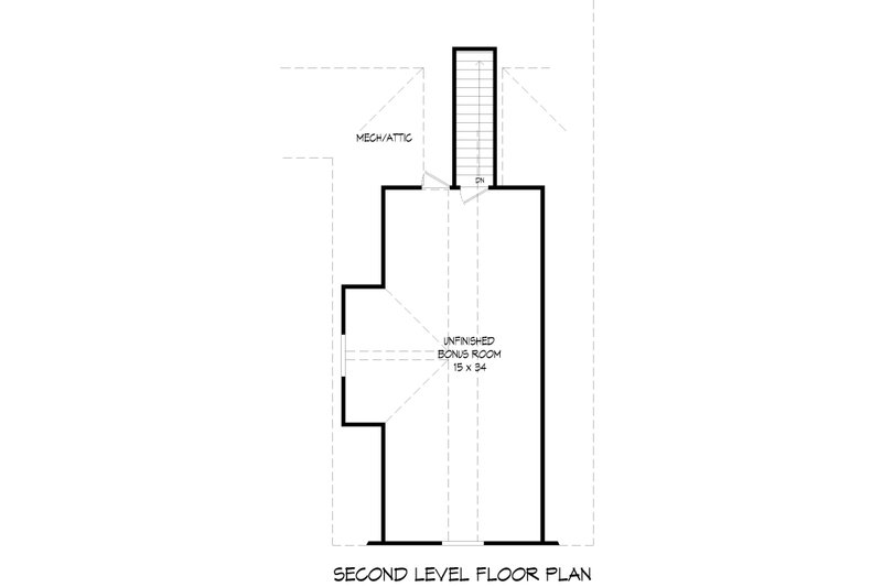 Architectural House Design - Floor Plan - Upper Floor for Country House Plan #932-1015 - 3 bed, 2 bath