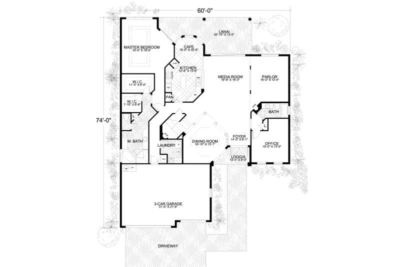 Mediterranean Style House Plan - 5 Beds 4 Baths 3564 Sq/Ft Plan #420 ...