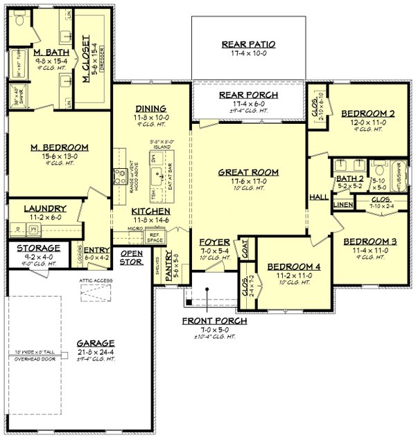 Farmhouse Floor Plan - Main Floor Plan #430-425
