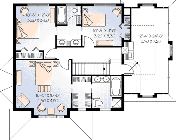 House Design - European Floor Plan - Upper Floor Plan #23-575