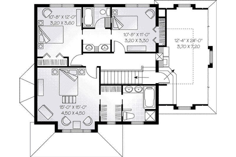 Dream House Plan - Floor Plan - Upper Floor for European House Plan #23-575 - 3 bed, 2.5 bath