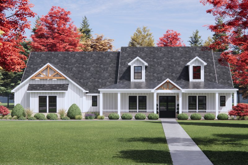 Dream House Plan - Farmhouse Exterior - Front Elevation Plan #1096-125