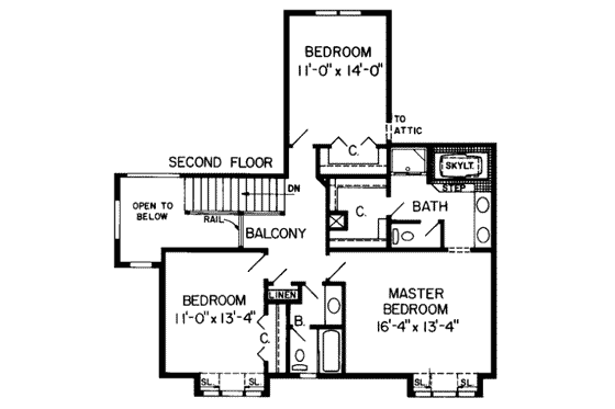 Floor Plan - Upper Floor for Log House Plan #312-279 - 3 bed, 3.5 bath