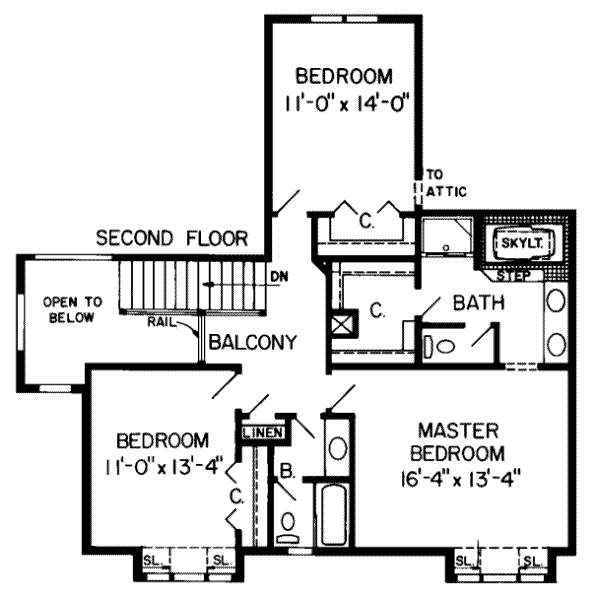 Log Floor Plan - Upper Floor Plan #312-279