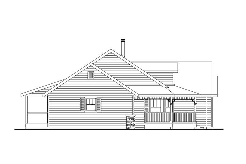 House Design - Exterior - Other Elevation for Country House Plan #124-1388 - 3 bed, 2 bath