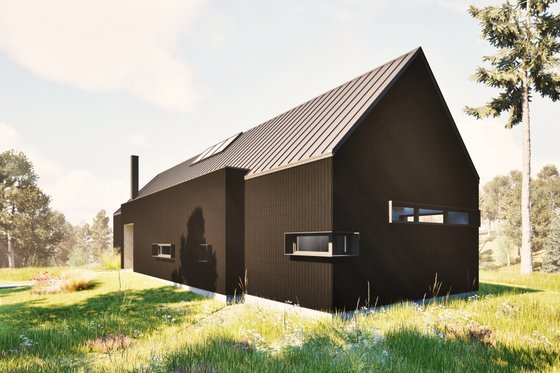Exterior - Other Elevation 2 for Cabin House Plan #80-227 - 1 bed, 1.5 bath