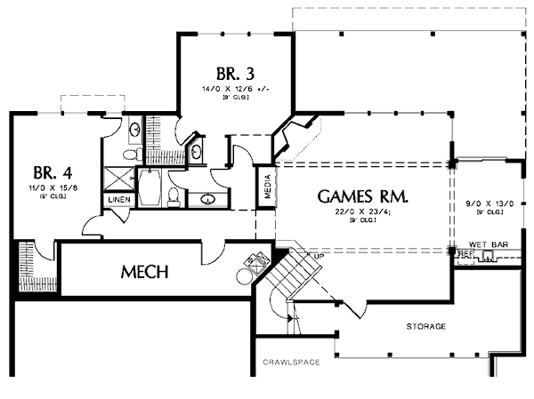 European Floor Plan - Lower Floor Plan #48-428