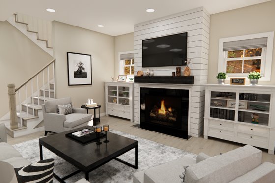 Interior - Family Room 1 for Farmhouse House Plan #51-1357 - 4 bed, 2.5 bath