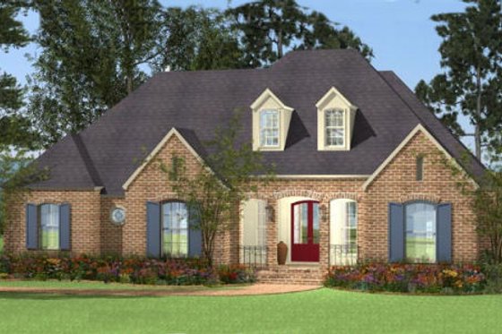 Exterior - Front Elevation for European House Plan #406-9622 - 3 bed, 2.5 bath