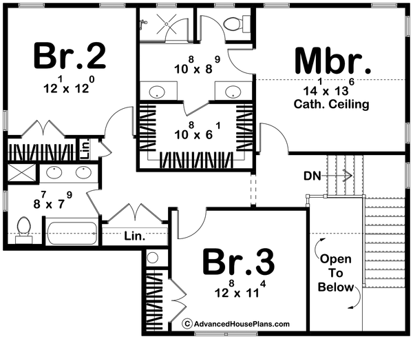 Dream House Plan - Farmhouse Floor Plan - Upper Floor Plan #455-517