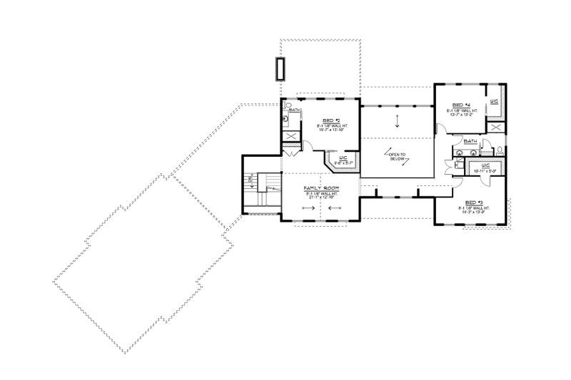 House Blueprint - Floor Plan - Upper Floor for Contemporary House Plan #1064-367 - 4 bed, 4.5 bath