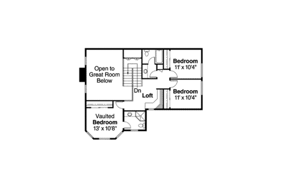 Floor Plan - Upper Floor for Farmhouse House Plan #124-419 - 4 bed, 3.5 bath
