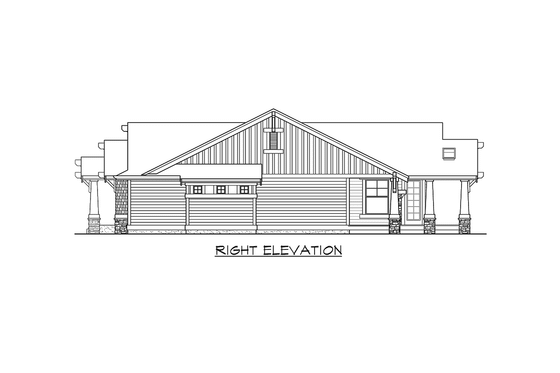 Exterior - Other Elevation 2 for Craftsman House Plan #132-201 - 2 bed, 2 bath