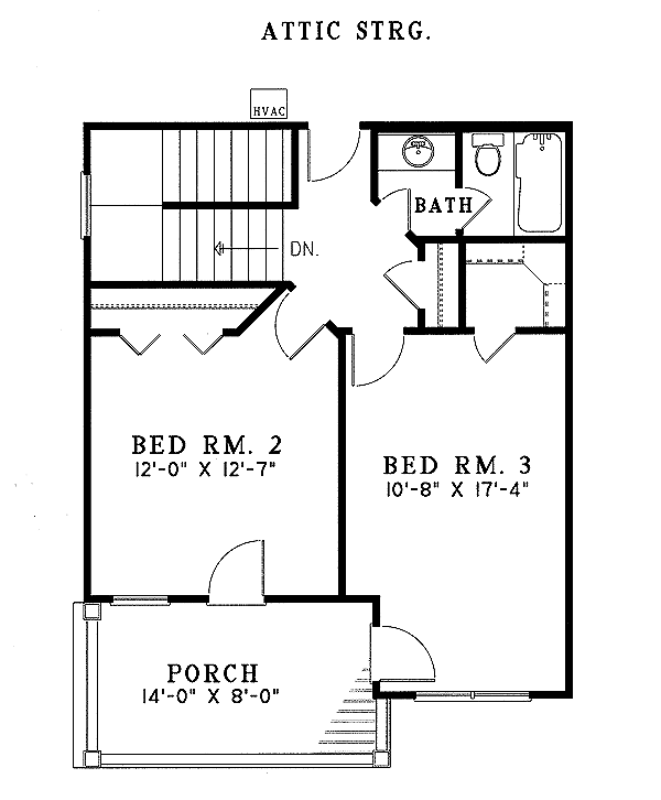 Southern Floor Plan - Upper Floor Plan #17-2054