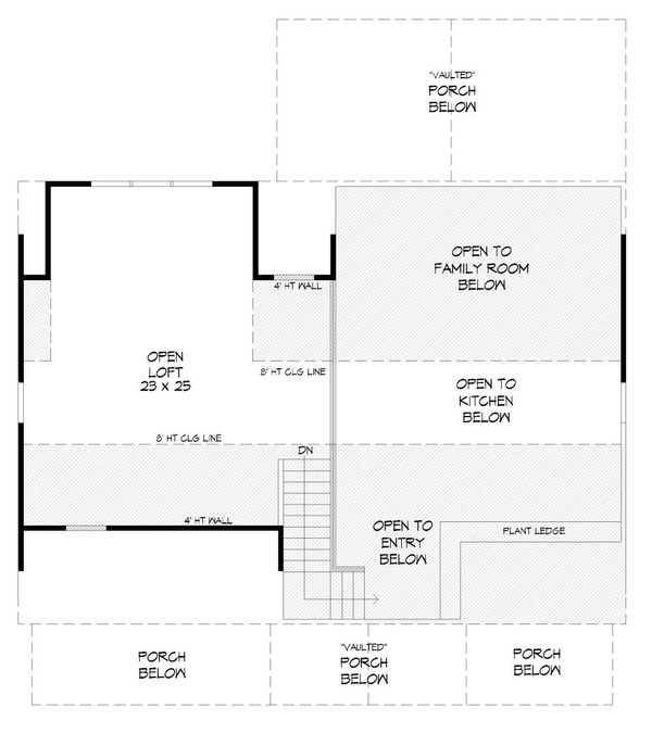 Cabin Floor Plan - Upper Floor Plan #932-123