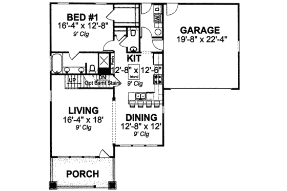 Floor Plan - Main Floor for Craftsman House Plan #20-1882 - 3 bed, 3 bath
