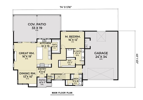 Contemporary Floor Plan - Main Floor Plan #1070-153