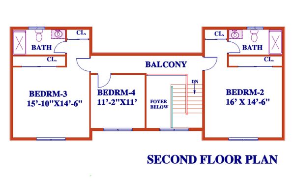 Home Plan - Farmhouse Floor Plan - Upper Floor Plan #3-344