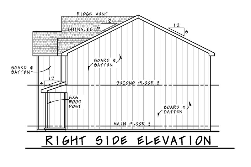 Architectural House Design - Exterior - Front Elevation 3 for Farmhouse House Plan #20-2570 - 3 bed, 2.5 bath
