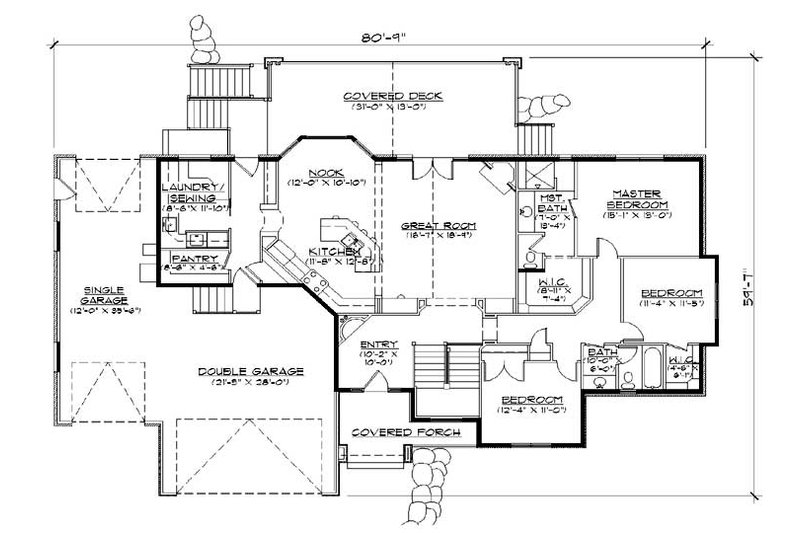 Dream House Plan - Floor Plan - Main Floor for Traditional House Plan #5-354 - 6 bed, 3 bath