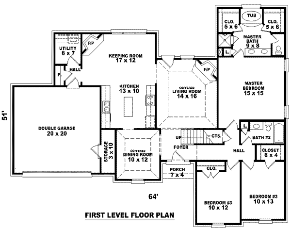 Traditional Floor Plan - Main Floor Plan #81-958