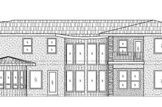 Exterior - Rear Elevation for Mediterranean House Plan #24-289 - 7 bed, 4 bath