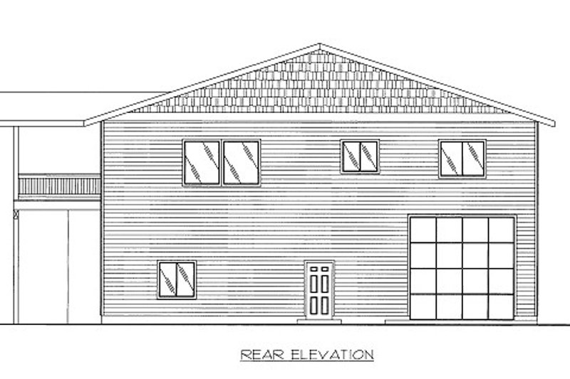 Architectural House Design - Exterior - Rear Elevation for Cabin House Plan #117-782 - 2 bed, 2 bath