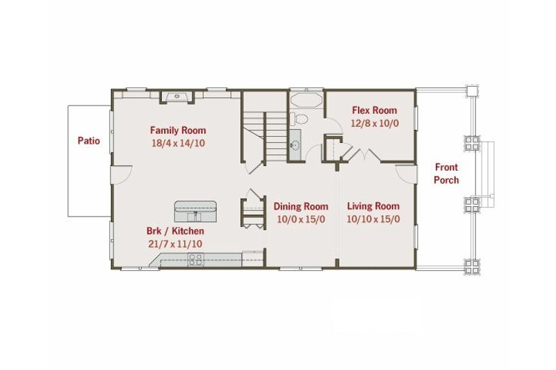 Dream House Plan - Floor Plan - Main Floor for Craftsman House Plan #461-14 - 4 bed, 3 bath