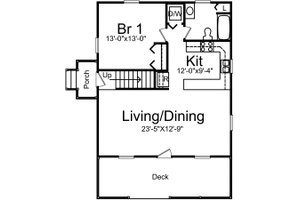 Floor Plan - Main Floor for Cottage House Plan #57-240 - 3 bed, 1.5 bath