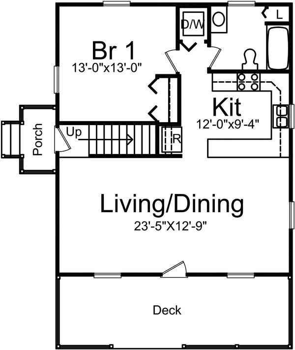 Architectural House Design - Cottage Floor Plan - Main Floor Plan #57-240