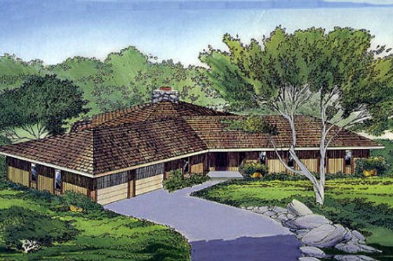Exterior - Front Elevation for Modern House Plan #312-480 - 3 bed, 2 bath