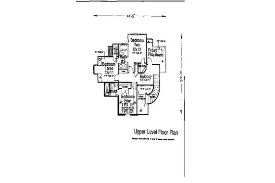 Floor Plan - Upper Floor for Colonial House Plan #310-726 - 4 bed, 3.5 bath