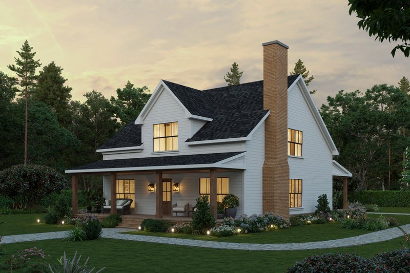 House Blueprint - Exterior - Front Elevation 3 for Farmhouse House Plan #1117-38 - 3 bed, 2.5 bath