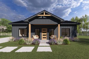 House Blueprint - Exterior - Front Elevation for Barndominium House Plan #126-305 - 2 bed, 2 bath