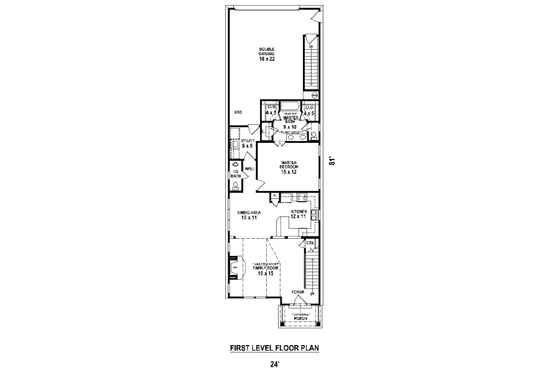 Floor Plan - Main Floor for Cottage House Plan #81-13858 - 3 bed, 2.5 bath