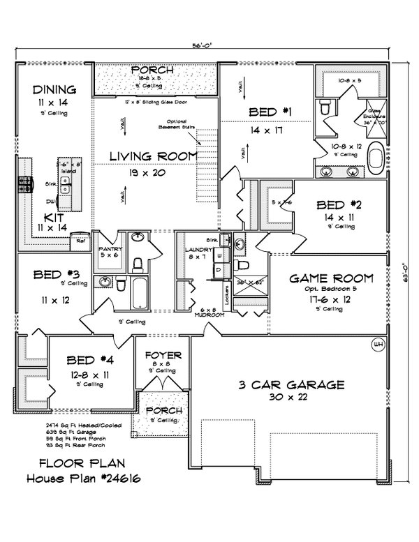House Blueprint - Cottage Floor Plan - Main Floor Plan #513-2409