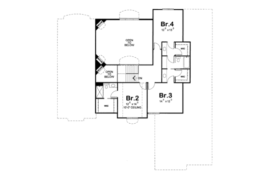 Floor Plan - Upper Floor for Country House Plan #20-2133 - 4 bed, 4 bath