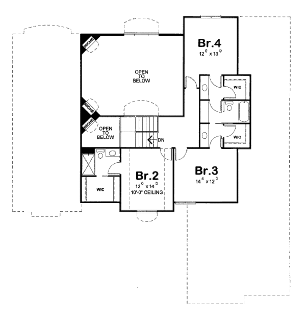 House Design - Country Floor Plan - Upper Floor Plan #20-2133