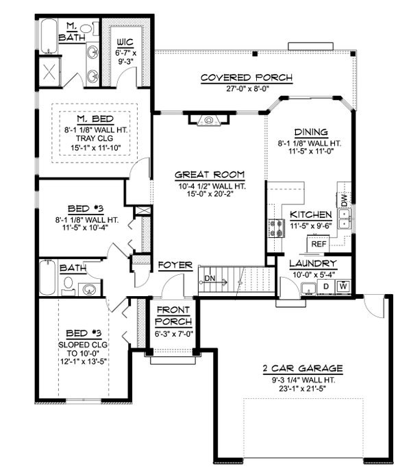 Home Plan - Ranch Floor Plan - Main Floor Plan #1064-176