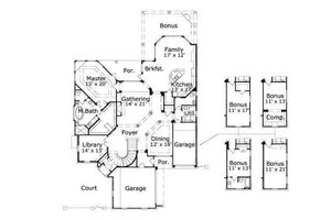Floor Plan - Main Floor for European House Plan #411-301 - 4 bed, 3.5 bath
