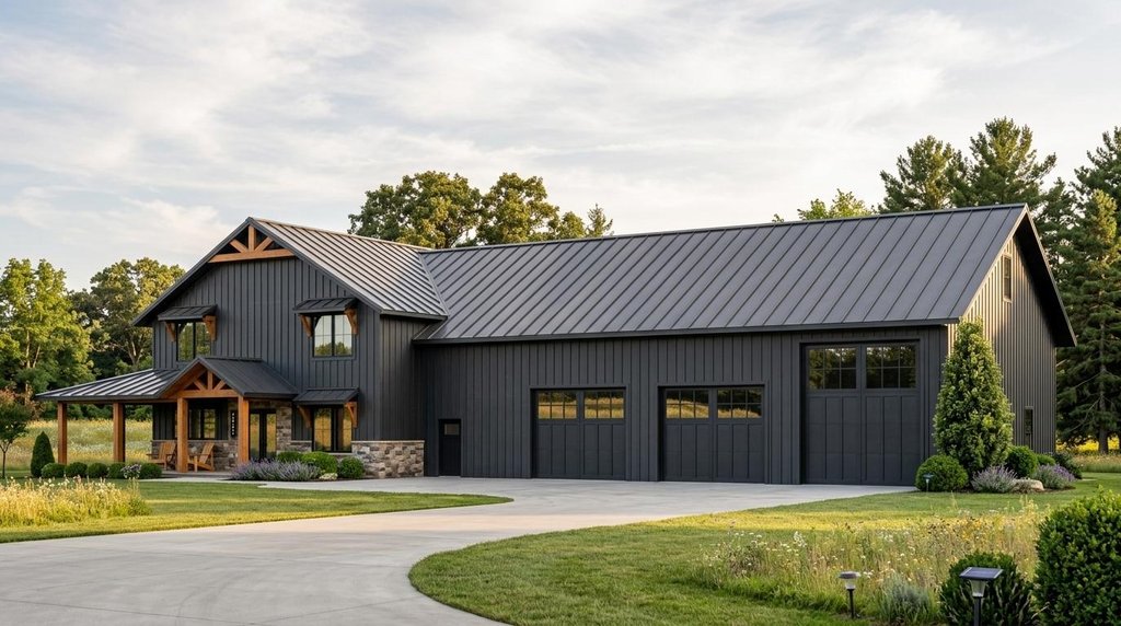 Exterior - Front Elevation 2 for Barndominium House Plan #1064-223 - 3 bed, 2.5 bath