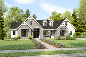 Country Exterior - Front Elevation Plan #48-1142