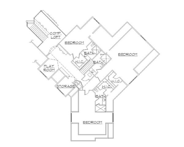 House Plan Design - European Floor Plan - Upper Floor Plan #5-454